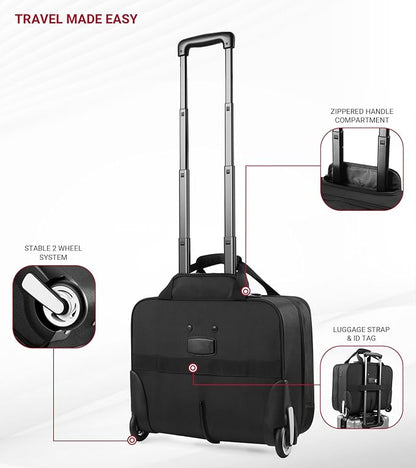 star cloud Rigid Frame Rolling Laptop Bag 18"×14"×8", Water-Resistant Rolling Briefcase with Wheels, Business Travel Computer Bag, Underseat Carry on Luggage for Men & Women