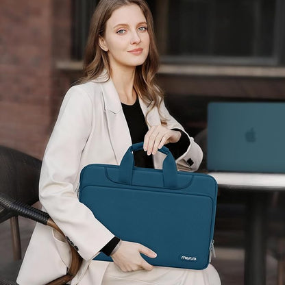 MOSISO 360 Protective Laptop Shoulder Bag Compatible with 17-17.3 inch Dell XPS/HP Pavilion/Ideapad/Acer/Alienware/HP Omen,Matching Color Sleeve with Belt, Teal Green