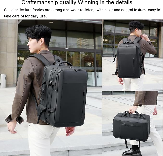 Vacuum Backpack Travel with Pump,60L Expandable Backpack with Lock,Multifunctional Portable Storage Commuter Backpack