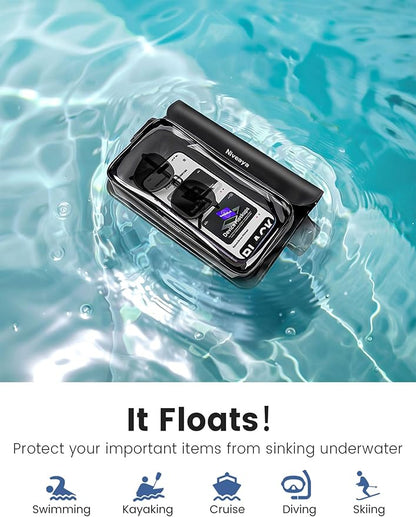 Niveaya IP68 Waterproof Fanny Pack - 2 Pack, Floating Dry Bag Pouch, Phone Waterproof Waist Pouch Dry Bag, Beach, Kayaking, Swimming, Boat Essentials, for iPhone 17/16/15/14/13/12 Pro Max up to 9.5"