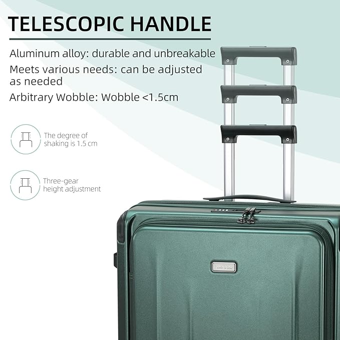 Premium 29 Inch Luggage, Top Opening Aluminum Frame Airline Approved ABS+PC Hard Shell Suitcases with Silent Wheels, TSA Lock, Front Pocket and Wet-dry Separated Six-piece set