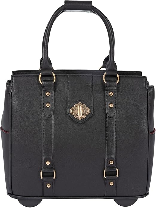 JKM & Company Rolling Laptop Bag for Women | Designer Wheeled Briefcase | Fits 13-17" Laptops | Office Travel Computer Case