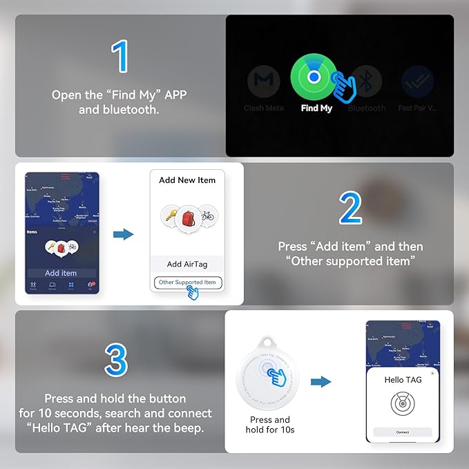 Smart Tags-4 Pack, Smart Bluetooth Tracker Work with Apple Find My, Key Finders and Find My Tracker, Game Changer Waterproof Smart Tag with Key Ring Tracker Tag for Keys/Luggage/Wallet