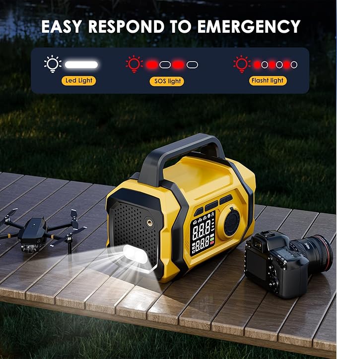 Tire Inflator Portable Air Compressor, 6X Fast 150PSI Air Pump for Car Tires, Cordless Car Motorcycle Balls Bike Pump, Tire Inflator Pressure Gauge, 12V Auto Shut-off Tire Pump, LED Display＆Light