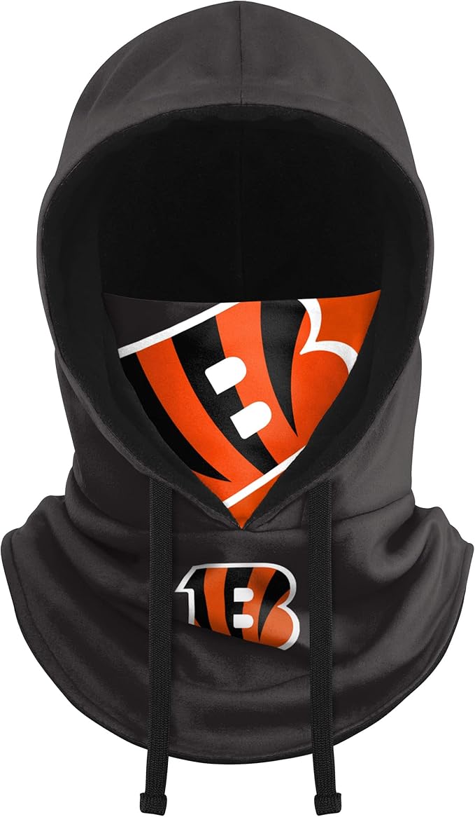 NFL Team Logo Team Color Drawstring Winter Cap Hooded Gaiter Balaclava Face Cover