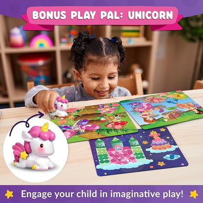 Dot Art Activity - Unicorn & Princess Sticker Kit, Toddler Art & Craft Supplies for Kids, Birthday Gifts for Boys & Girls Ages 3, 4, 5, 6, 7 Year Old - Kids Travel Toys, Airplane Must Have