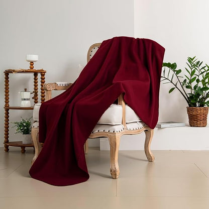 CAI TENG Fleece Throw Blanket 6 Pack Blankets Bulk Soft Lightweight Kid Blanket Cozy Small Blanket 50 x 60 Solid Pet-Friendly Bed Sofa Couch Fleece Fabric Travel Wedding Outdoor Burgundy