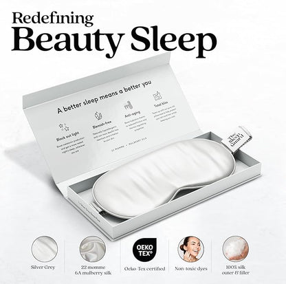 TheSleepGuard Pure Silk Sleep Mask [100% 6A Mulberry Silk, 22 Momme] Light Blocking Travel Essentials. Eye Masks for Sleeping. Black Oeko-Tex Blindfold. Eye Covers for Men & Women