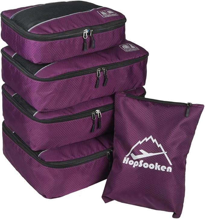 5 Set Packing Cubes for Travel Large Suitcase Luggage Organizer Bags Travel Accessories Vacation 4 Cubes 1 Laundry Pouch Bag