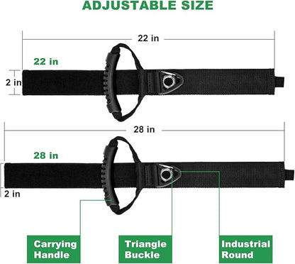 FOLIV 4PCS Storage Straps 3 in 1 Multifunction, Heavy Duty Storage Straps for Cables and Ropes, Extension Cord Organizer with Handle for Pool Hoses, Garden Hoses, Cords - 28'' + 22''