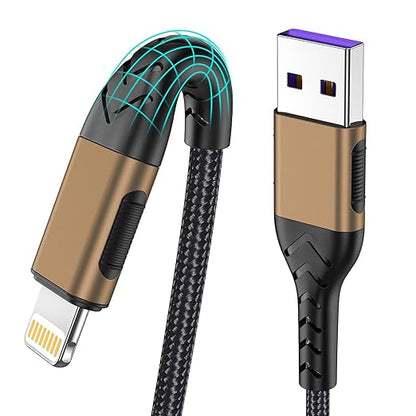 Durcord iPhone Charger, [MFi Certified] 3Pack 6FT USB A Cable for Long Charger Cable, Fast iPhone Charging Cord Compatible with with iPhone Xs Max/XS/XR/X/8/7/6S/6/Plus/SE/iPad(Brown)