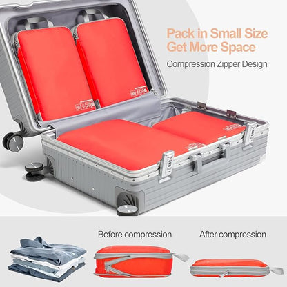Cambond Compression Packing Cubes for Travel Women - Expandable Travel Bags Luggage Organizers Travel Essentials Compression Cubes for Travel Carry on Suitcases Organizer