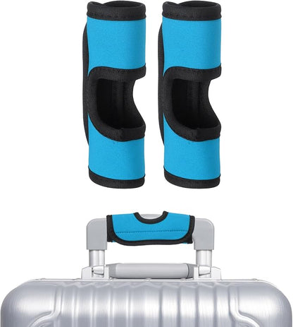 uxcell Luggage Handle Wrap, 2 Pcs Hollow Neoprene Handbag Grip Cover Protector Luggage Identifiers Suitcase Handle Wraps for Luggage Suitcase Travel Bags, Light Blue