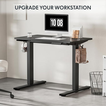 FLEXISPOT EN1 One-Piece Standing Desk, 40"x24" Seamless Desktop Electric Height Adjustable for Home Office, Study Rooms & Multi-Device Workstations, Black