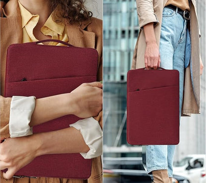 13 inch Laptop Sleeve Case for 13 inch New MacBook Air M4 A3240 2025/ M3 A3113/ M2 A2681/ M1 A2337 Computer Bag, Wine Red