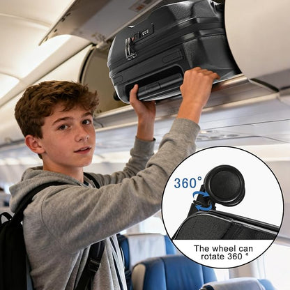 20 inch Smart LED light up Luggage, Airline Approved Hard Shell Suitcases with Wheels, Carry on Luggage Small Rolling Suitcase with Lock, APP-Controlled LED Display