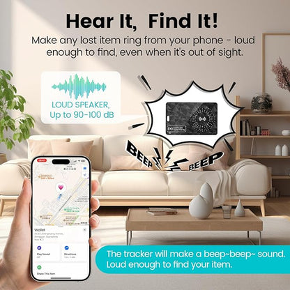 Wallet Tracker Card for Apple Find My(iOS Only) - PrielPaek Rechargeable Slim Card Finder, Long Battery Life, IP68 Waterproof and Dust Proof, Item Locator for Wallet, Luggage Tags, ID Card and More