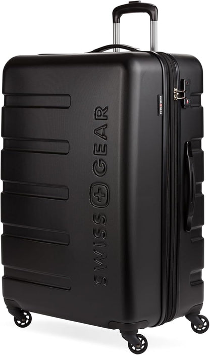 SwissGear 7366 Signature Hardside Expandable Luggage with Spinner Wheels, TSA Lock, Black, Checked-Large 27-Inch