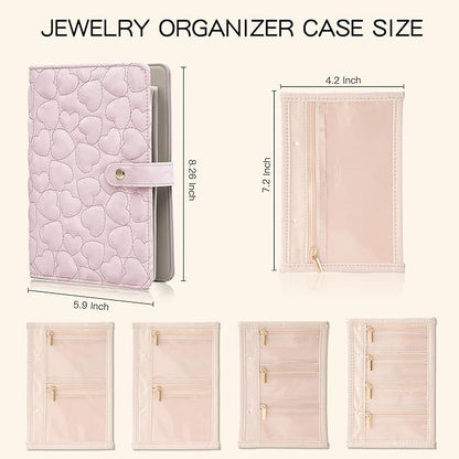Travel Jewelry Organizer Case,Jewelry Storage Roll Bag for Women,Tangle-Free Portable Storage for Necklaces & Earrings/Rings/Bracelets,Jewelry Storage Book, Waterproof Organizer Bag