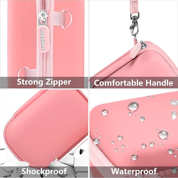 Leayjeen Underwater Camera Case Compatible with YISENCE/Trsunow/HICSHON/Yifecial/QUNVAL 11FT Waterproof Camera,Selfie Underwater Camera, Waterproof Floatable Digital Camera-Pink(Case Only)