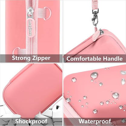 Leayjeen Underwater Camera Case Compatible with YISENCE/Trsunow/HICSHON/Yifecial/QUNVAL 11FT Waterproof Camera,Selfie Underwater Camera, Waterproof Floatable Digital Camera-Pink(Case Only)