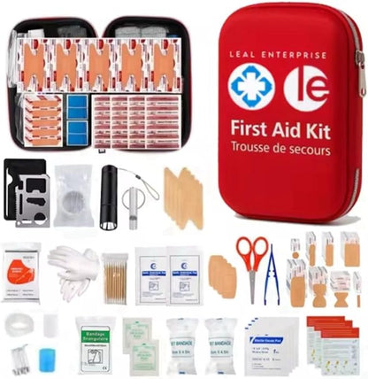 First Aid Kit, 301 Pieces, Survival Kit with Water-Resistant Case, Compact Size for Camping, Hiking, Car, Home, First aid