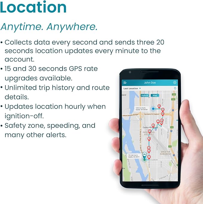 Vyncs - GPS Tracker for Vehicles, [No Monthly Fee], 4G LTE, Vehicle Location, Trip History, Driving Alerts, GeoFence, Fuel Economy, OBD Fault Codes, USA-Developed, Family or Fleets