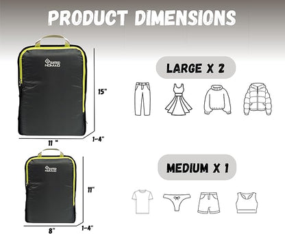 SUITEDNOMAD Ultralight Compression Packing Cubes Set, Suitcase and Backpack Travel Organizer Bags