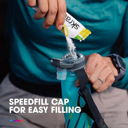 HydraPak SkyFlask Speed - Collapsible Handheld Running Water Bottle (350ml, 500ml, 500ml Insulated) - Adjustable Strap, Lightweight, Spill-Proof Cap