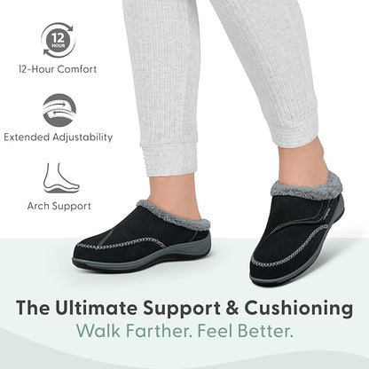 Orthofeet Women's Orthopedic Faux Fur Lined Charlotte Slippers