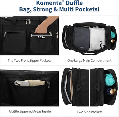 Duffle Bag for Weekender Travel - 20 inch Sport Duffel Bag for Gym Traveling (Black)