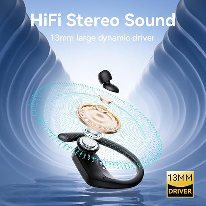 occiam Active Noise Cancelling Wireless Earbuds Bluetooth Headphones Ear Buds 96Hrs Playback Clear Call Waterproof Earphones with Ear Hook Microphones for Sport Running Exercising Black