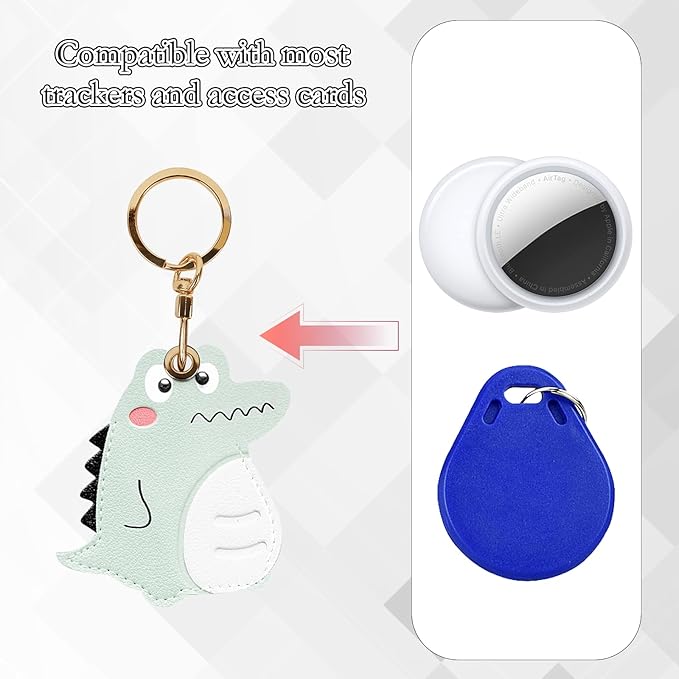 Leather Keychain Case Holder Compatible with Apple AirTag, GPS Airtag Keychain Finder Tracker with Key Ring, Anti-Scratch Protective Air Tag Cover