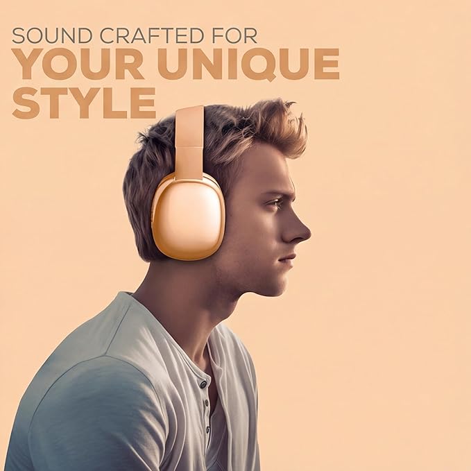 Gabba Goods Wireless Over Ear Bluetooth Headphones with Microphone - Wireless Headset -Noise Reduction - Bluetooth, Wired,Built in Micro SD for Travel, Home, Work TV,PC,Gaming,Cellphone (Orange)
