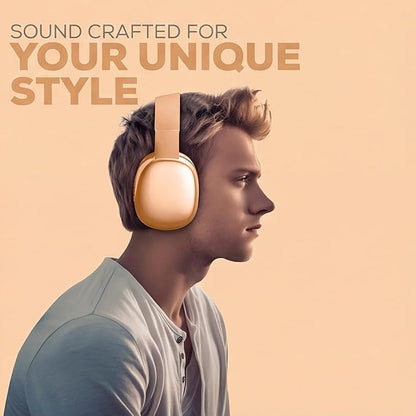 Gabba Goods Wireless Over Ear Bluetooth Headphones with Microphone - Wireless Headset -Noise Reduction - Bluetooth, Wired,Built in Micro SD for Travel, Home, Work TV,PC,Gaming,Cellphone (Orange)