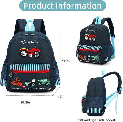 willikiva Cute Zoo Little 3d Backpack Kids Backpack for Boys and Girls Toddler Backpack Waterproof Preschool(Deep Blue Car)