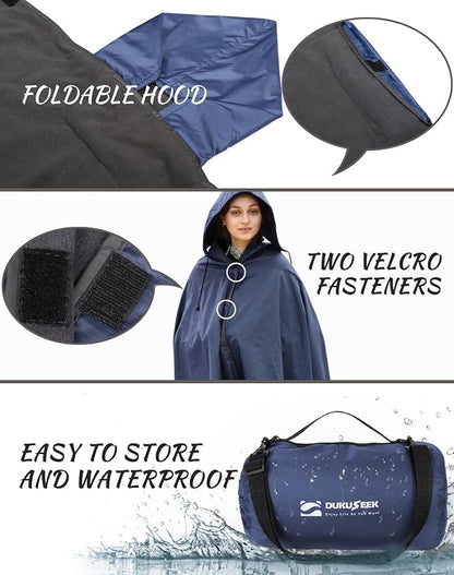 DUKUSEEK Large Waterproof Stadium Blanket for Cold Weather, Soft Warm Fleece Camping Blanket Windproof for Outdoor Sporting Events, Football Games,Navy Blue