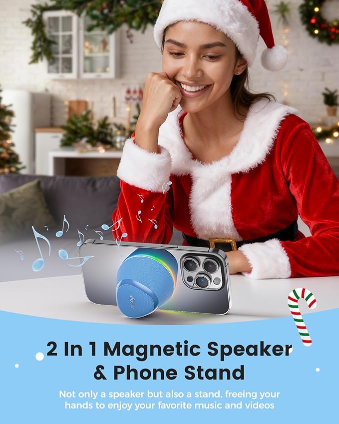 White Elephant Gifts Portable Speaker: Stocking Stuffers for Teens Adults Men Women, Loud Sound Bluetooth Speakers Phone Stand Accessories, Birthday Christmas Ideas Gift Boy Girl Trendy Stuff-Blue