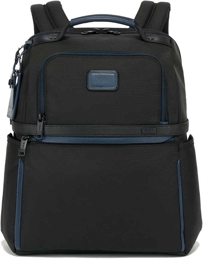 Tumi Men's Backpack, Official, Authentic ALPHA Slim Solutions Brief Pack, Black/Navy, One Size