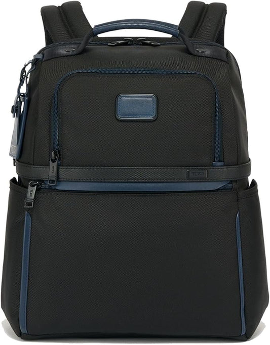 Tumi Men's Backpack, Official, Authentic ALPHA Slim Solutions Brief Pack, Black/Navy, One Size