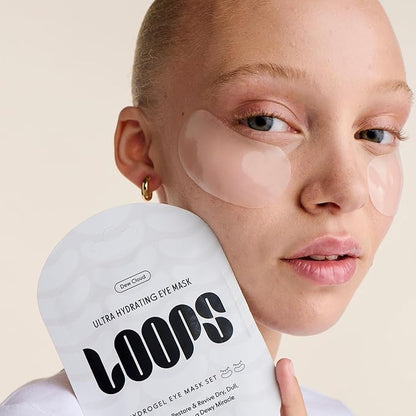 LOOPS Dew CLoud Ultra Hydrating Hydrogel Eye Masks - Gifts for Women, Stocking Stuffer - 5 Pc