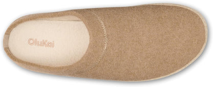 OLUKAI Hamani Hulu Men's Wool Mule Slippers, Soft & Comfortable Slippers with Premium Materials, Sheepskin Shearling & Italian Felt, All-Day Wear