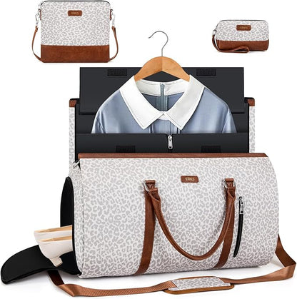 Convertible 2-in-1 Garment Bags for Travel, Carry On Garment Duffle Bag With Shoe Compartment Large Weekender Bag for Women Men Hanging Suitcase Suit Travel Duffel Overnight Bags 4pcs Set
