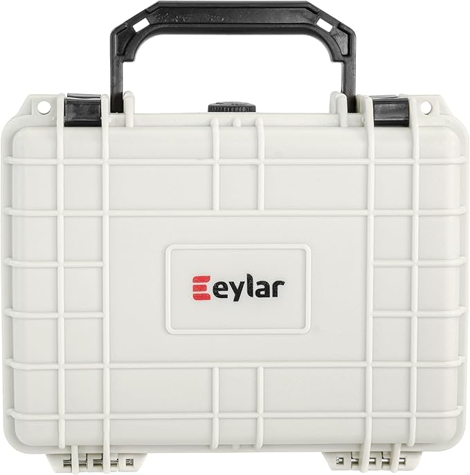 Eylar Protective Camera Hard Case Water & Shock Proof w/Foam, TSA Standards 9.12 inch 7.56 inch 4.37 inch (White)