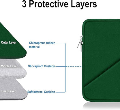 Laptop Case 15.6 inch, Traveling Carrying Computer Bag with Zippered Pocket, Shockproof Protective Laptop Sleeve Compatible for Apple Notebook, HP, Dell, Acer, Asus, Lenovo, Deep Green