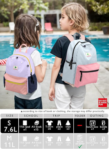 Preschool Toddler Backpack For Boys Girls, School Mini & Travel, Small Kids Child Backpacks, Kindergarten Elementary bag, 11.6" H