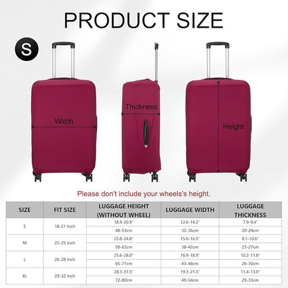 uxcell Travel Luggage Cover, Washable Suitcase Covers for Luggage Anti-scratch Suitcase Protector Elastic Baggage Protective, Fits 18-21 Inch Suit Case, Purple Red