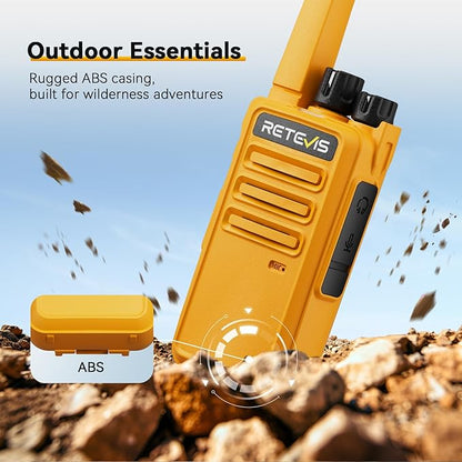 Retevis RT68 Walkie Talkies for Adults, Portable FRS Two Way Radios Rechargeable, Durable 2 Way Radios Long Range, VOX Hands Free, USB Charging Base for Camping, Climbing and Road Trips (2 Pack)