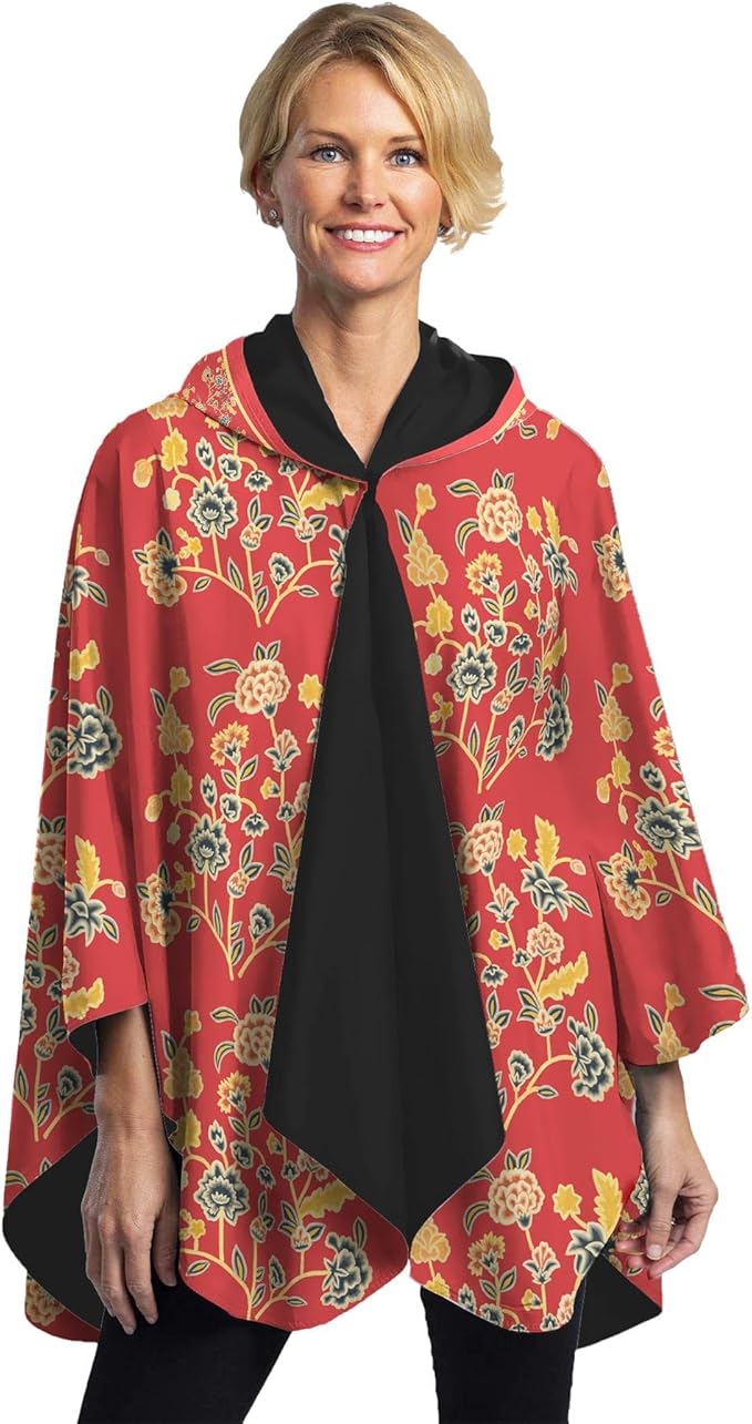 RainCaper Ellery Newport RI Historical Society Womens Rain Cape Poncho with Hood Reversible