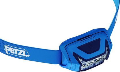 PETZL ACTIK Headlamp - Powerful 450 Lumen Light with Red Lighting, for Hiking, Climbing, Running, and Camping - Blue